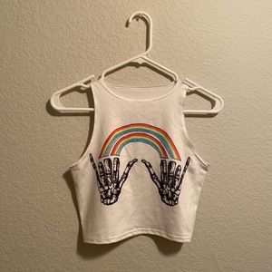 Skeleton rainbow croptop